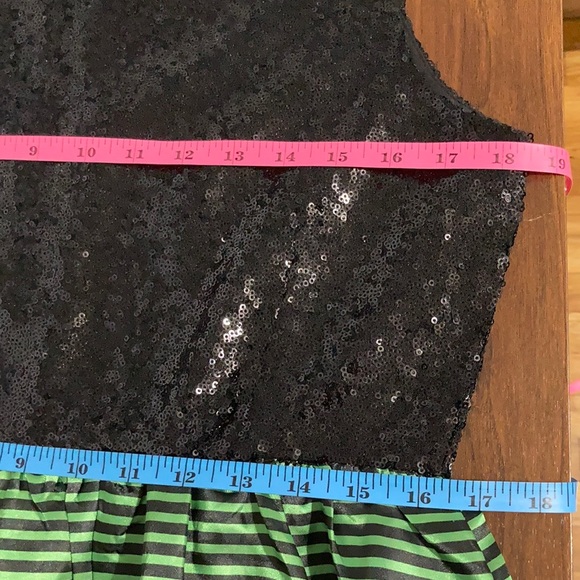 NWT Kersh by ModCloth Black & Green Sequin Striped Formal Cocktail Dress Large - Picture 11 of 15